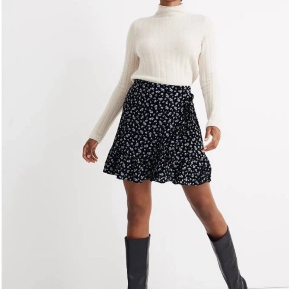Madewell mini skirt with ruffle & floral print | plus size